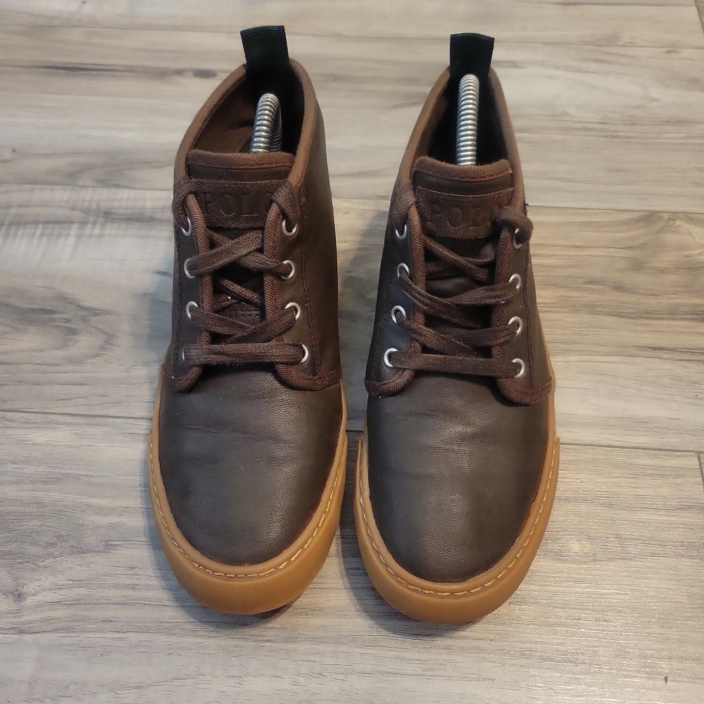 Polo Ralph Lauren Chett Brown Chukka Leather Ankle Boots Boys Size 4